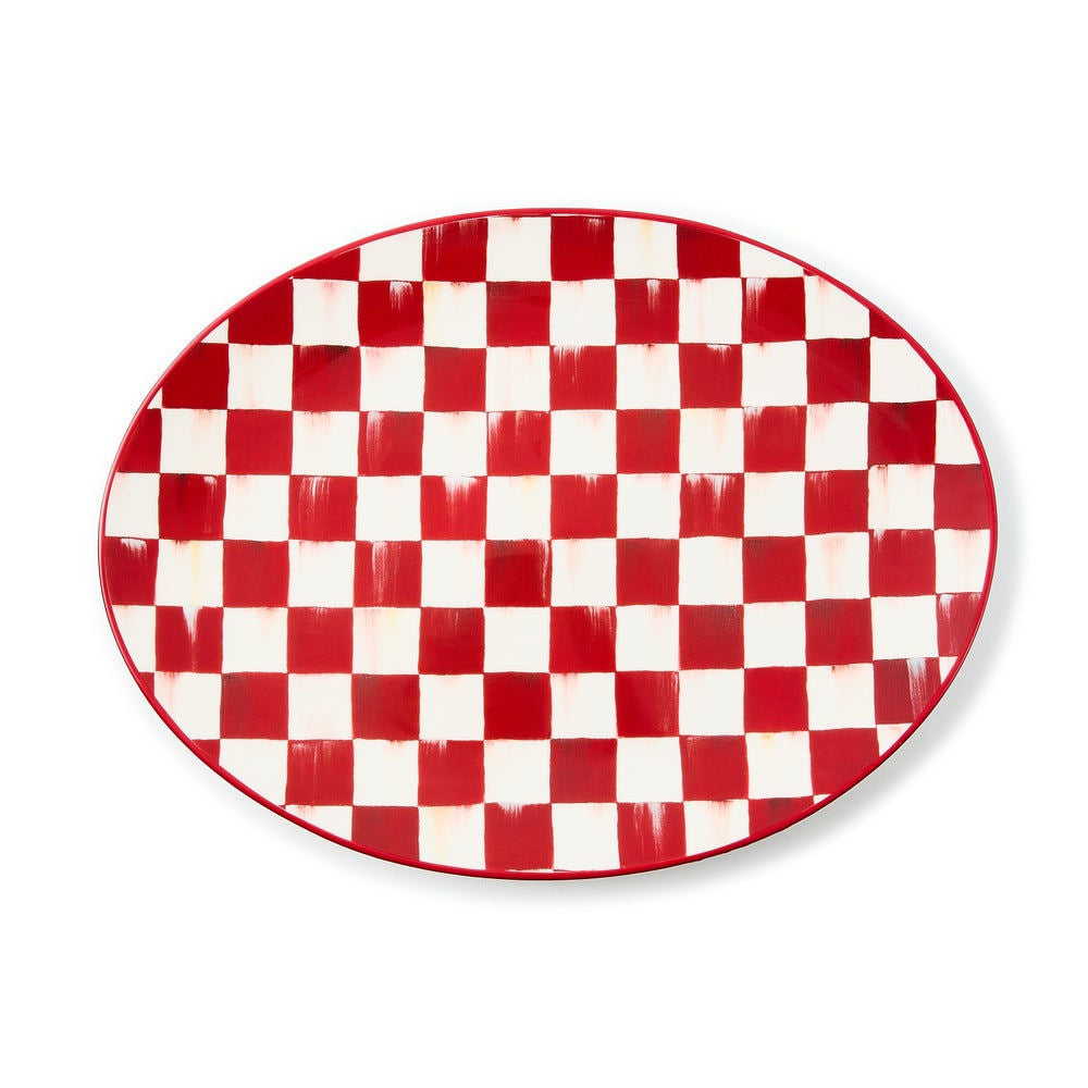 Cherry Check Serving Platter by MacKenzie-Childs