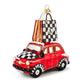Christmas Shopping Car Glass Ornament by MacKenzie-Childs