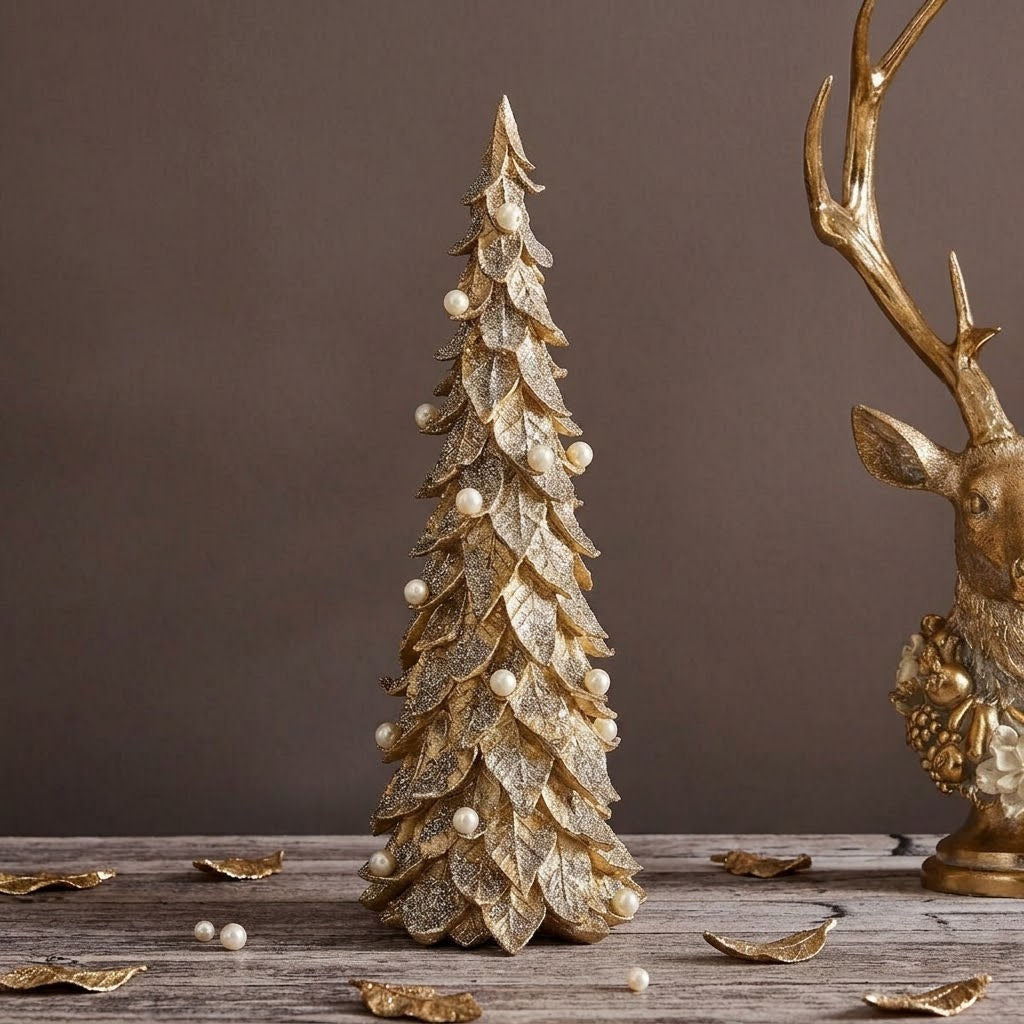 Decorative Leaf Pearl Tree by Werns - Small (38cm)