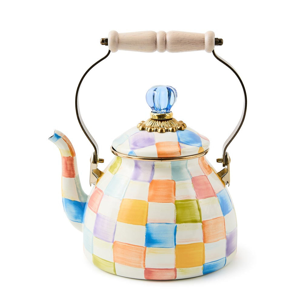 Confetti Check 2 Quart Tea Kettle - MacKenzie-Childs limited collection