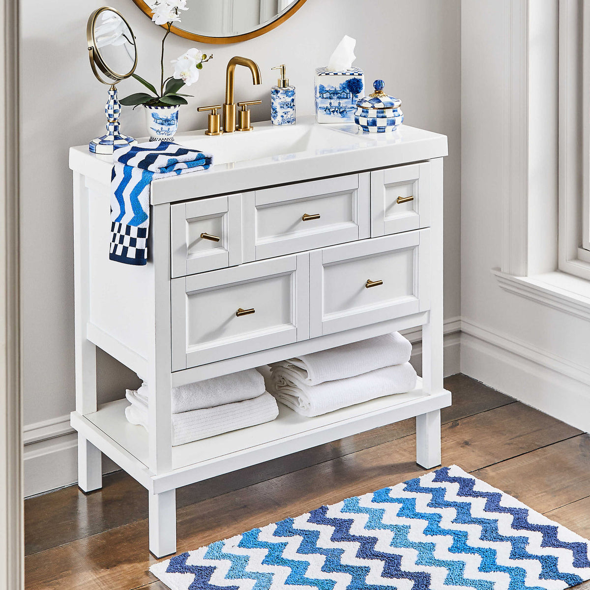 Royal Check Enamel Vanity Mirror by Mackenzie-Childs – |VESIMI Design|