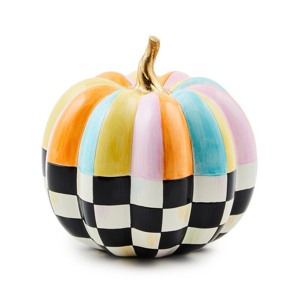 Cotton Candy Mini Check & Stripe Pumpkin by MacKenzie - Childs - |VESIMI Design|