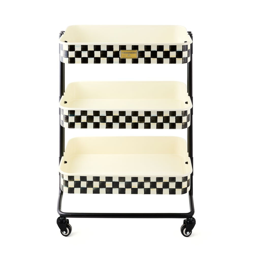 Kitchen Cheque Mackenzie-Childs Courtly Check 3-Tier Kitchen Cart – |VESIMI Design|