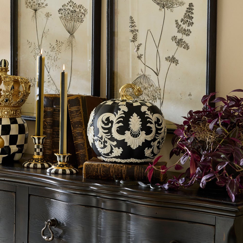 Courtly Check Black Cameo Pumpkin by MacKenzie-Childs