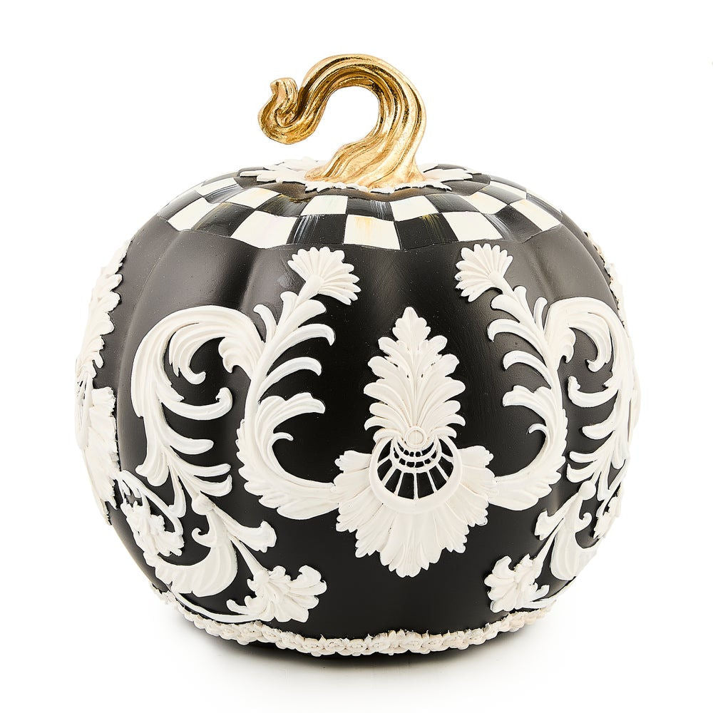 Courtly Check Black Cameo Pumpkin by MacKenzie-Childs