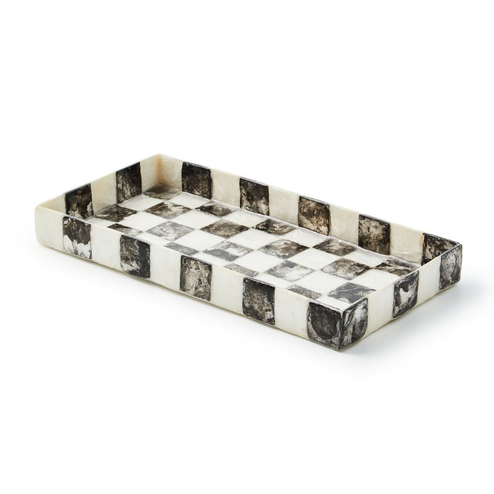 Vanity Check Courtly Check Capiz Vanity Tray by MacKenzie-Childs – |VESIMI Design|