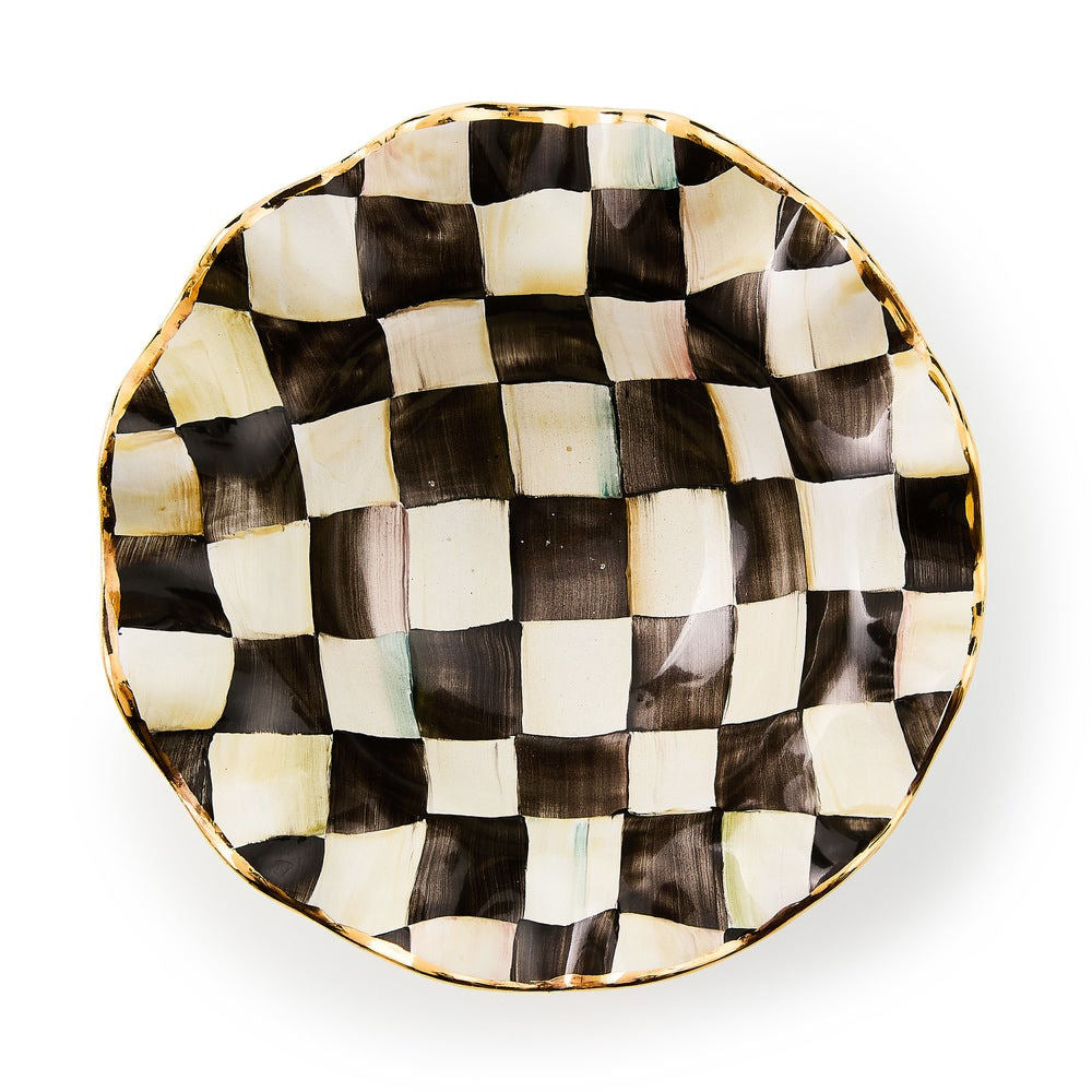 Courtly Check Ceramic Fluted Breakfast Bowl by MacKenzie-Childs