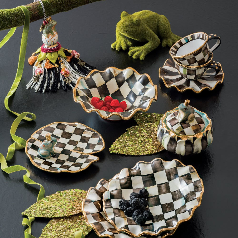 Courtly Check Ceramic Fluted Breakfast Bowl by MacKenzie-Childs