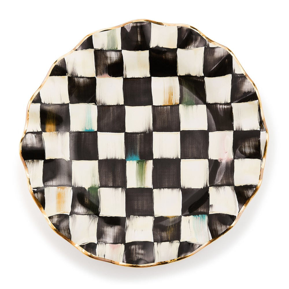 Courtly Check Ceramic Fluted Dessert Plate by MacKenzie-Childs
