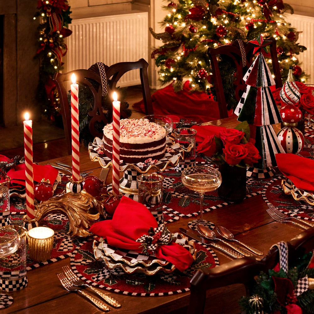 Courtly Check Ceramic Fluted Dessert Plate by MacKenzie-Childs