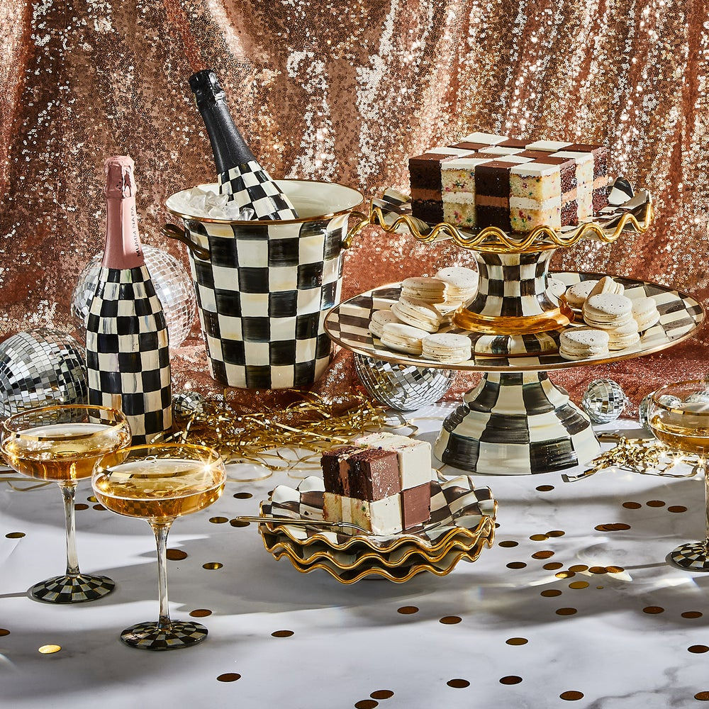 Courtly Check Ceramic Fluted Dessert Plate by MacKenzie-Childs