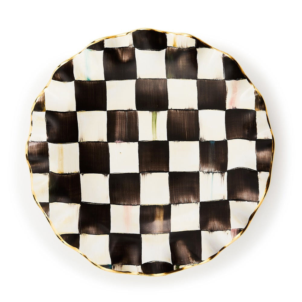 Courtly Check Ceramic Fluted Dinner Plate by MacKenzie-Childs