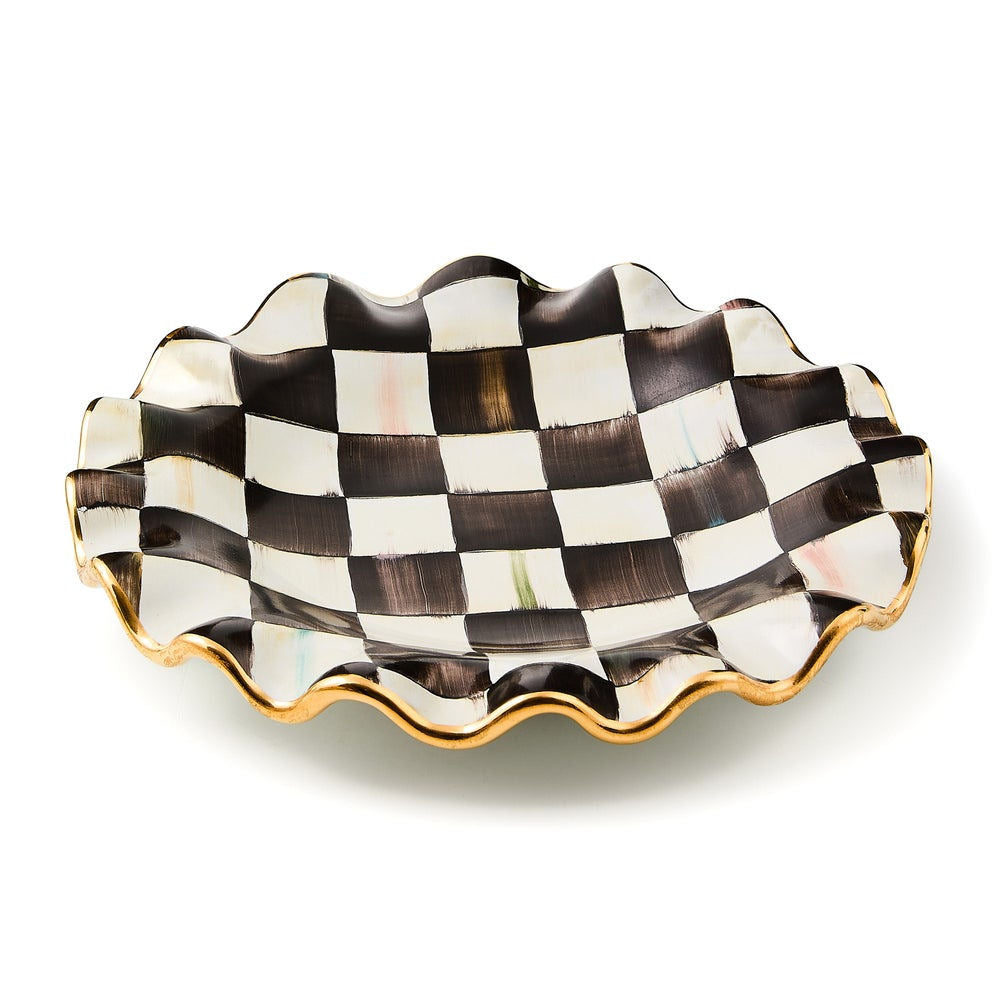 Courtly Check Ceramic Fluted Dinner Plate by MacKenzie-Childs