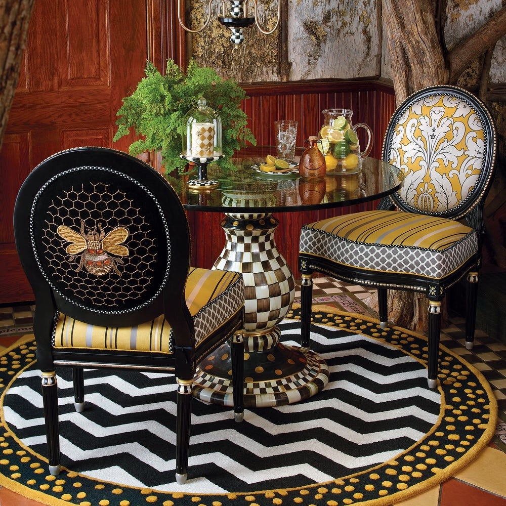 Courtly Check Ceramic Pedestal Table Base by MacKenzie-Childs