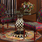 Courtly Check Ceramic Pedestal Table Base by MacKenzie-Childs