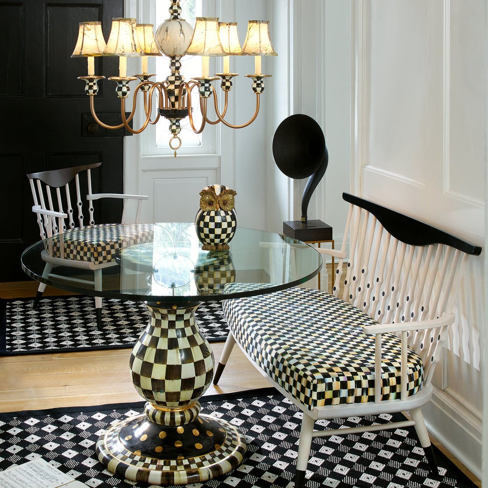 Courtly Check Ceramic Pedestal Table Base by MacKenzie-Childs