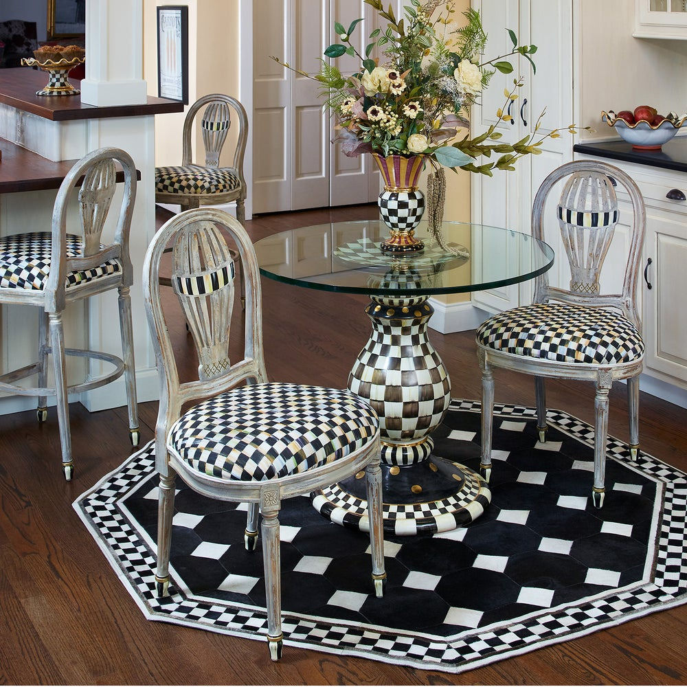 Courtly Check Ceramic Pedestal Table Base by MacKenzie-Childs
