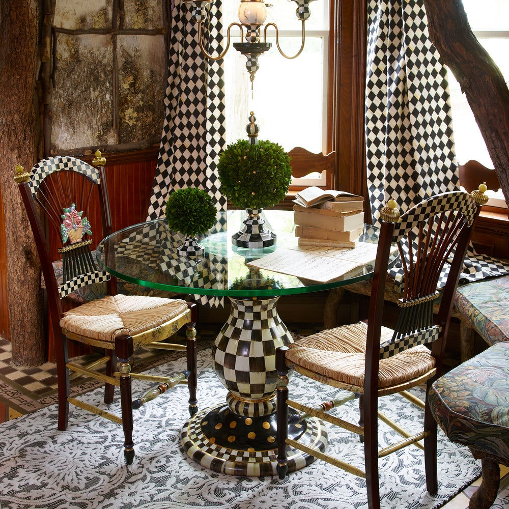 Courtly Check Ceramic Pedestal Table Base by MacKenzie-Childs