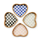 MacKenzie-Childs Courtly Check Enamel & Rattan Heart Tray