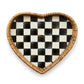 MacKenzie-Childs Courtly Check Enamel & Rattan Heart Tray