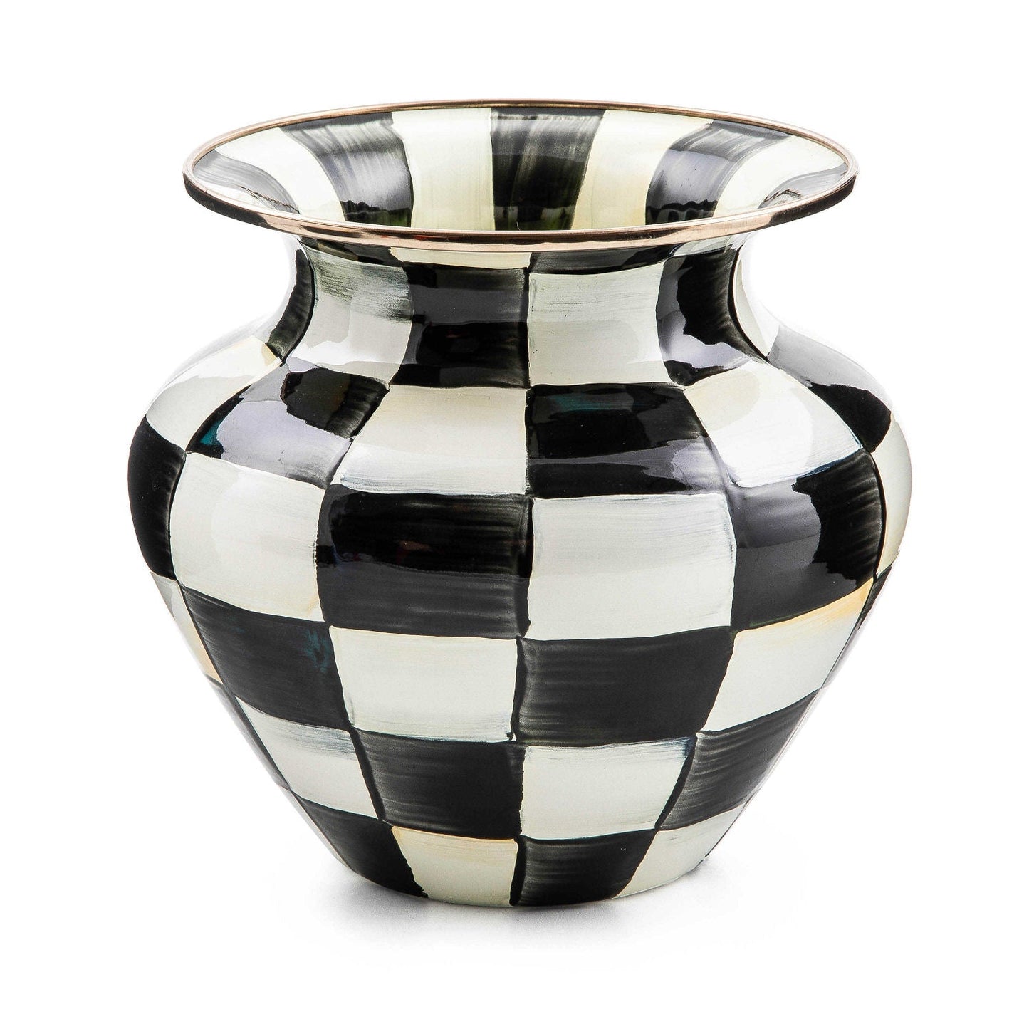 Courtly Check Enamel Large Vase by MacKenzie - Childs - |VESIMI Design| Luxury Bathrooms and Home Decor