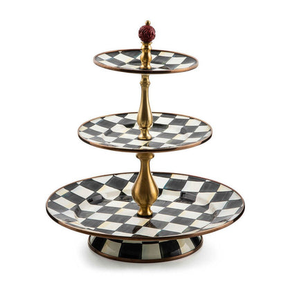 Courtly Check Enamel Three Tier Sweet Stand - |VESIMI Design| Luxury Bathrooms and Home Decor