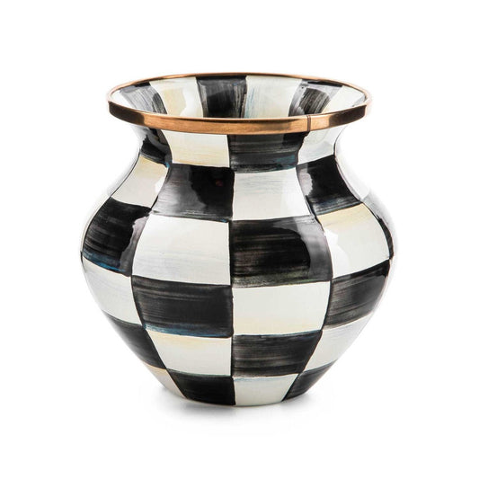 Courtly Check Enamel Vase