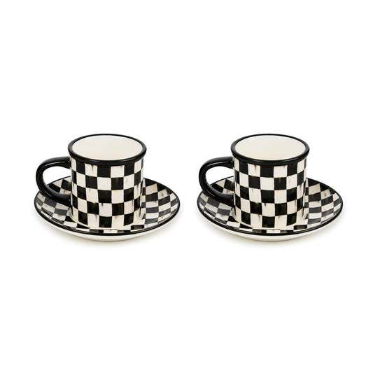 Courtly Check Espresso Cup & Saucer, Set of 2