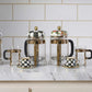 Courtly Check French Press - Mackenzie - Childs - |VESIMI Design| Luxury Bathrooms and Home Decor