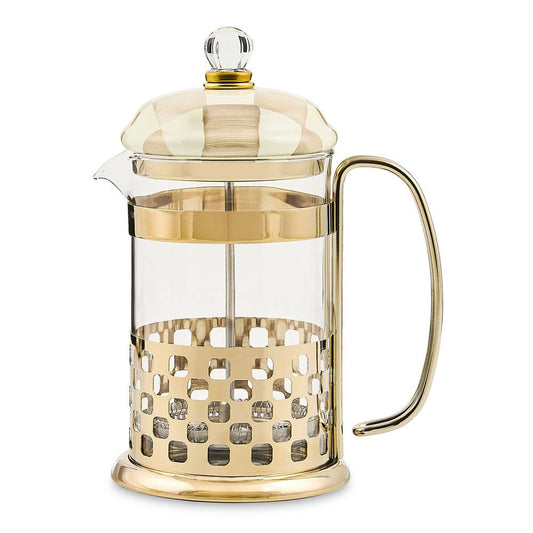 Mocha Check French Press by MacKenzie-Childs