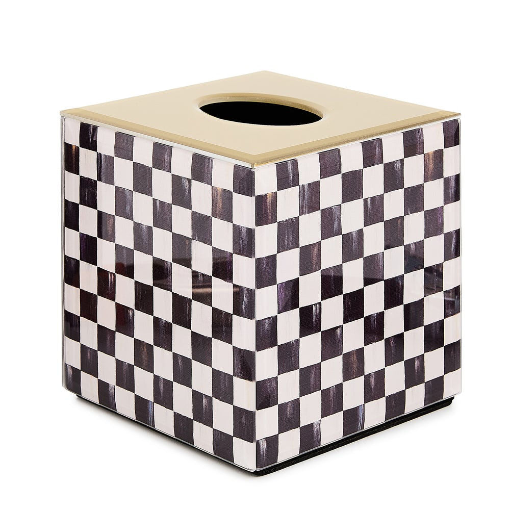 Courtly Check Glass Boutique Tissue Box Cover by MacKenzie-Childs