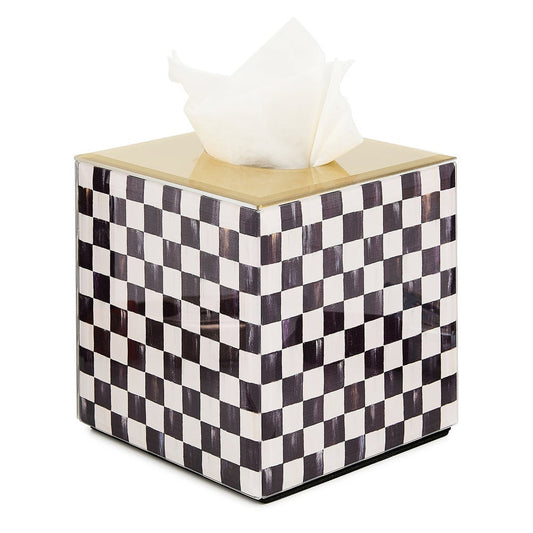 Courtly Check Glass Boutique Tissue Box Cover by MacKenzie-Childs