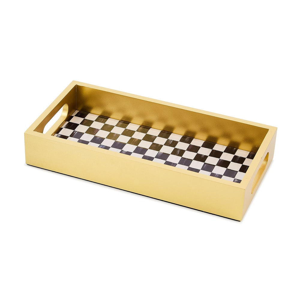Vanity Check Courtly Check Glass Vanity Tray by MacKenzie-Childs – |VESIMI Design|