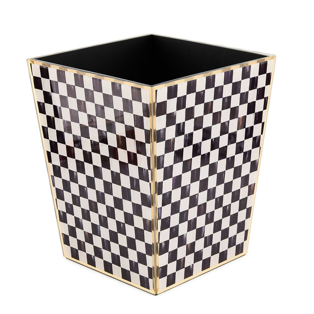 Courtly Check Glass Waste Bin by MacKenzie-Childs