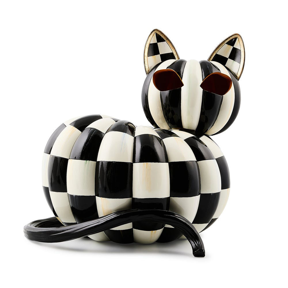 Checker Patterned Cat Courtly Check Illuminated Cat by MacKenzie-Childs – |VESIMI Design|