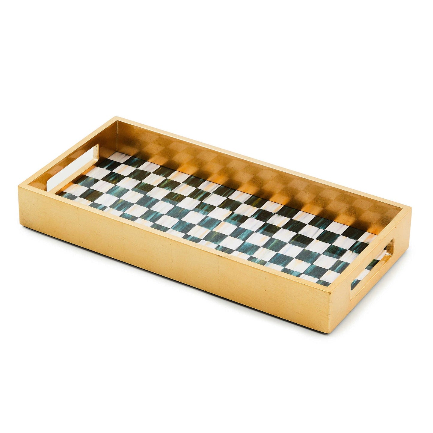 Courtly Check Lacquer Vanity Tray - |VESIMI Design| Luxury Bathrooms and Home Decor