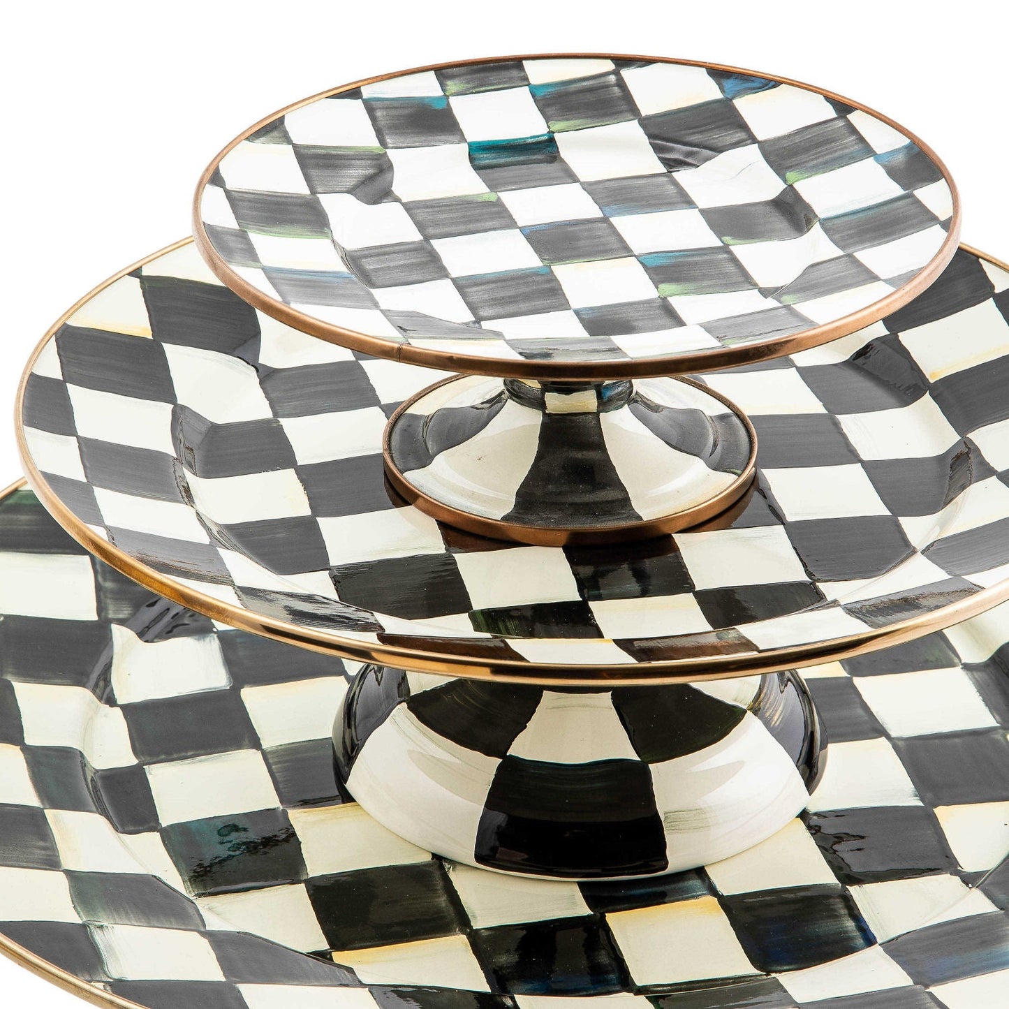 Courtly Check Pedestal Platter - Large - |VESIMI Design| Luxury Bathrooms and Home Decor