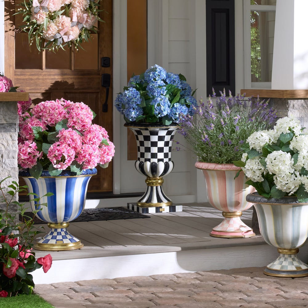 Courtly Check Pedestal Urn by MacKenzie-Childs