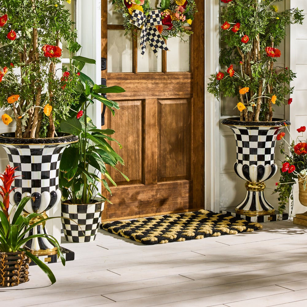 Courtly Check Pedestal Urn by MacKenzie-Childs