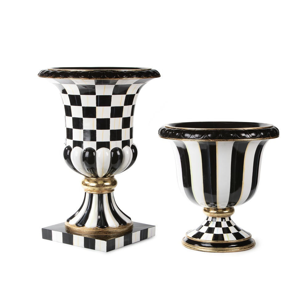 Courtly Check Pedestal Urn by MacKenzie-Childs