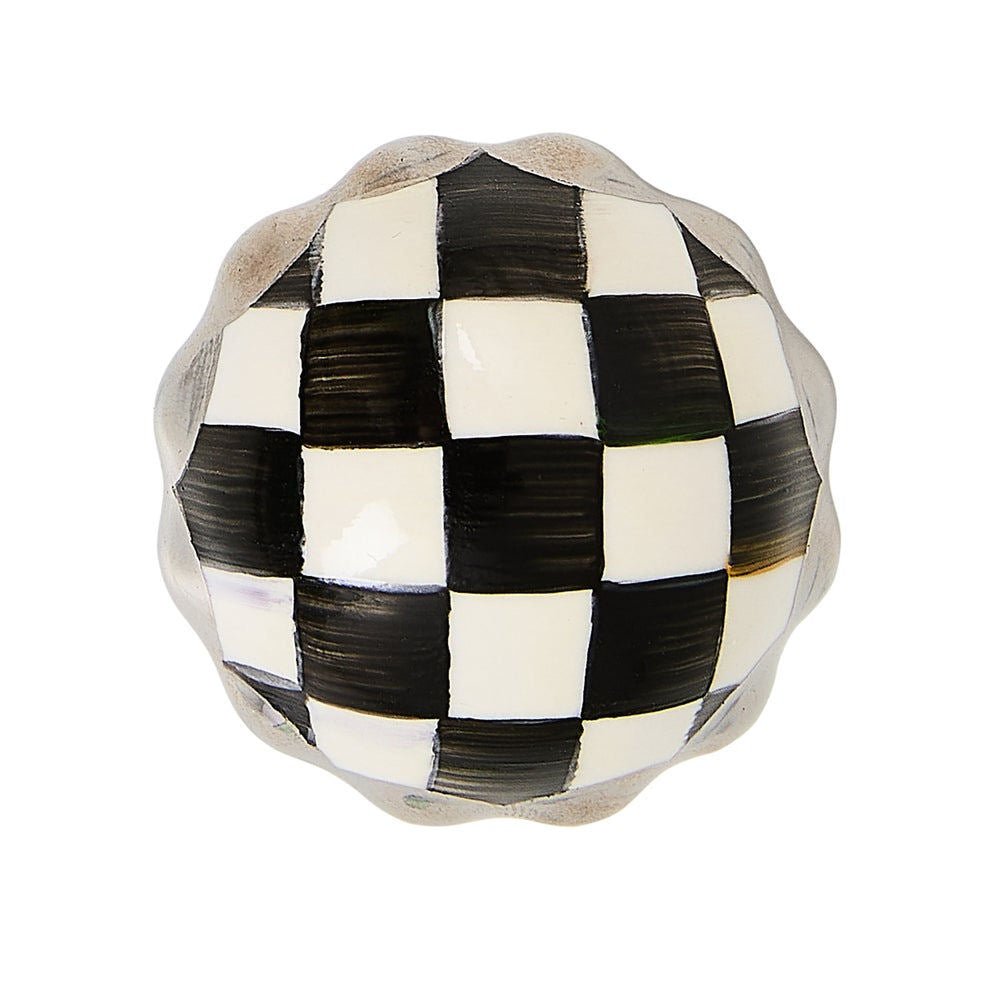 Courtly Check Petit Four Platinum Round Knob by MacKenzie-Childs