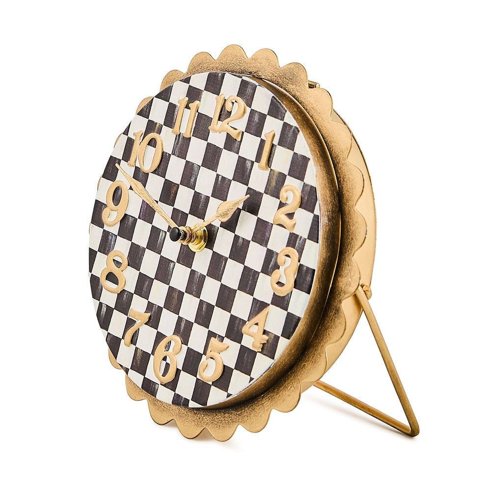 Courtly Check Scalloped Desk Clock MacKenzie-Childs – |VESIMI Design|