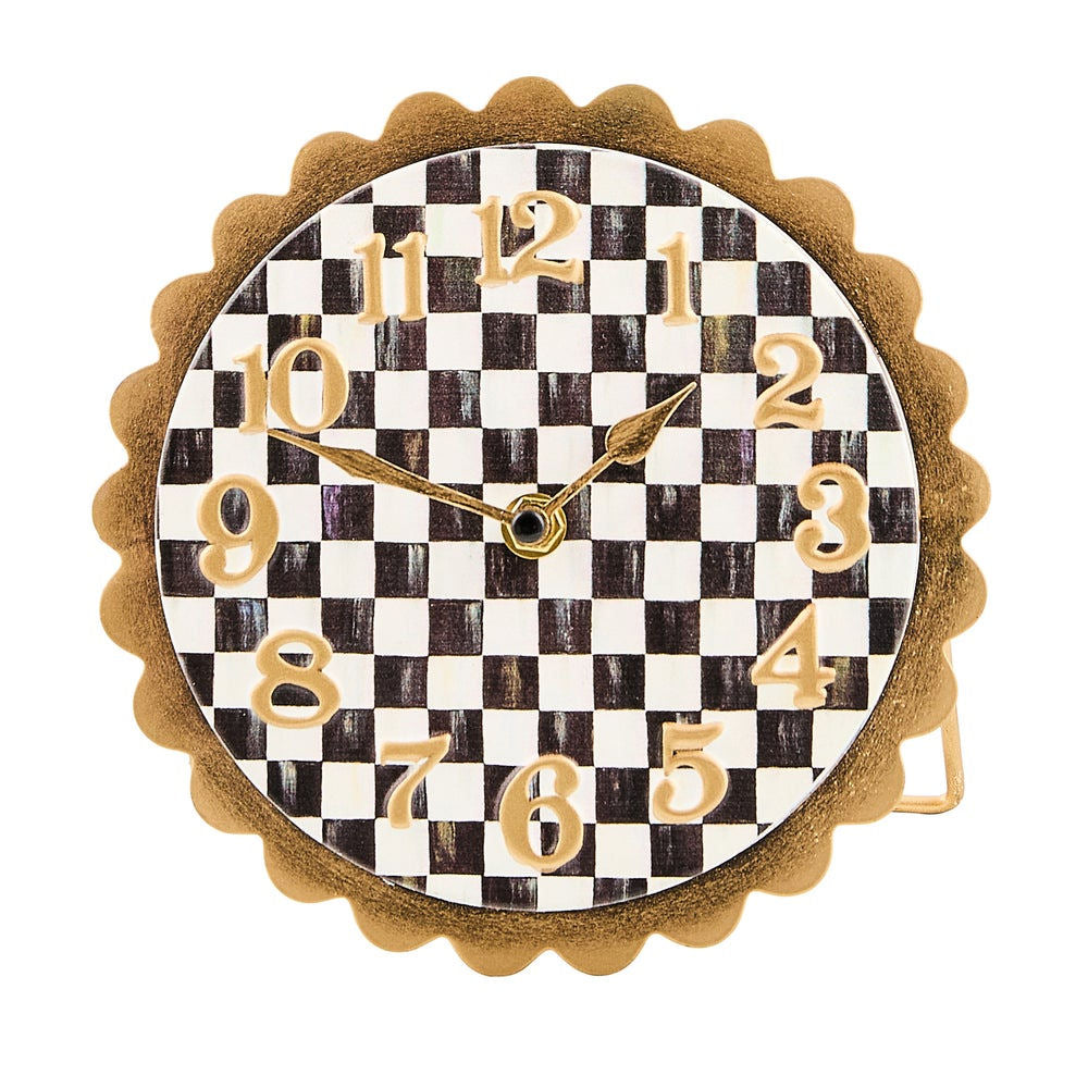 Courtly Check Scalloped Desk Clock MacKenzie-Childs