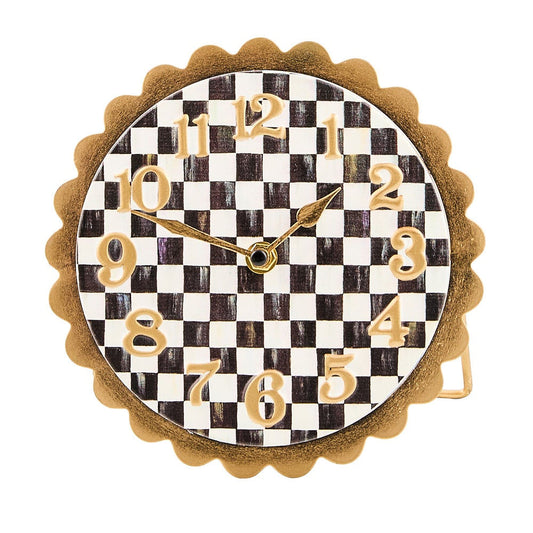 Courtly Check Scalloped Desk Clock MacKenzie-Childs