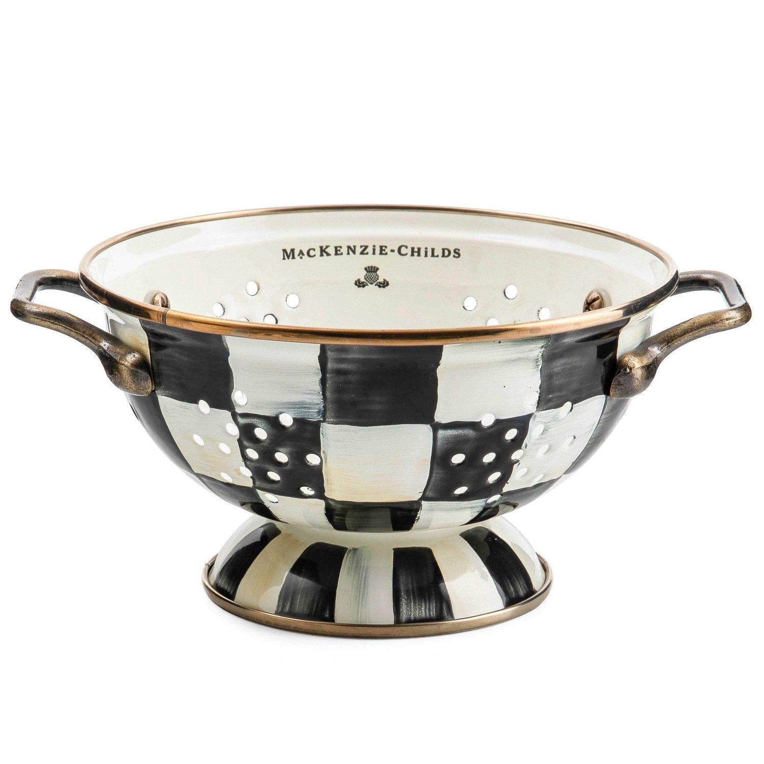 Courtly Check Small Colander by MacKenzie - Childs - |VESIMI Design| Luxury Bathrooms and Home Decor