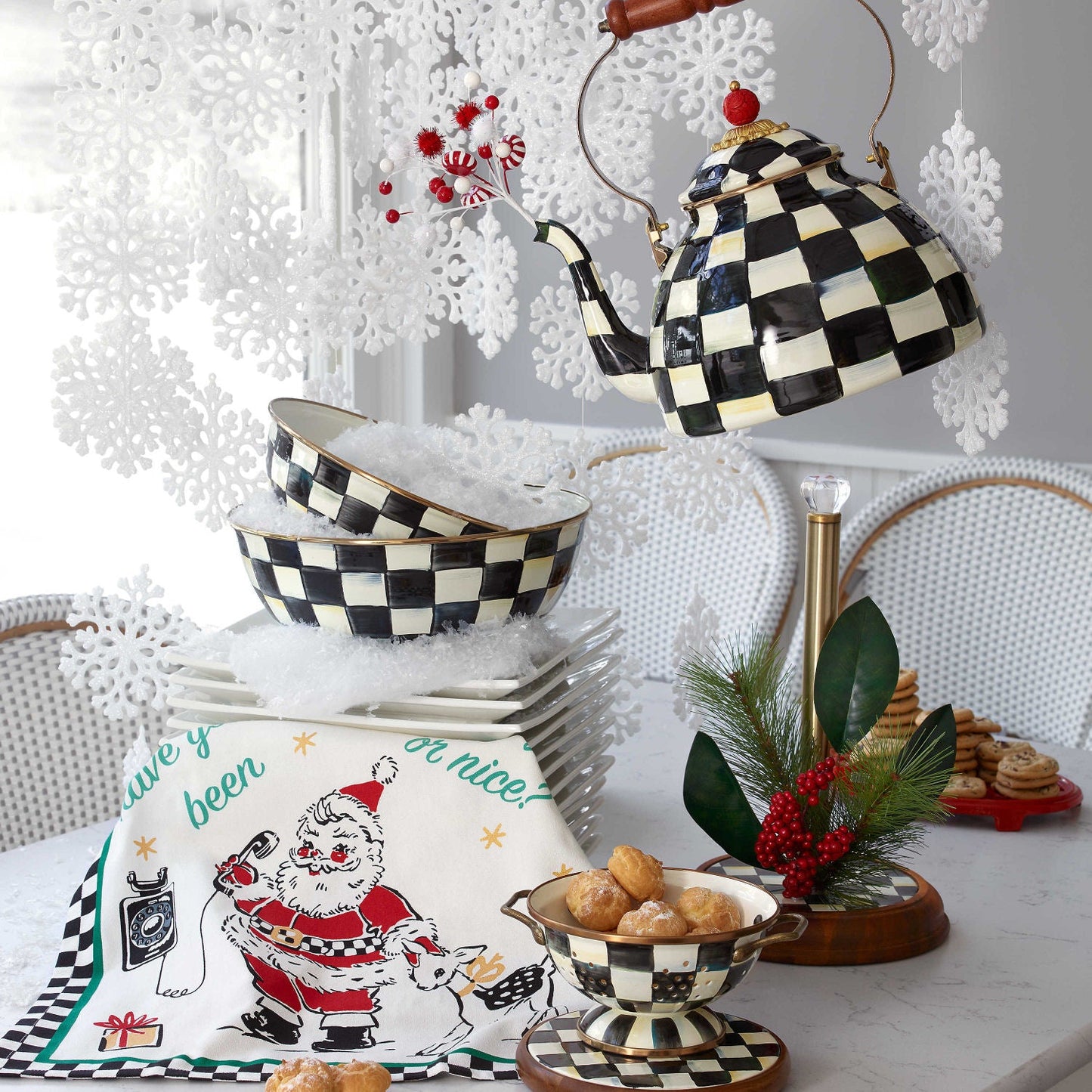 Courtly Check Small Colander by MacKenzie - Childs - |VESIMI Design| Luxury Bathrooms and Home Decor