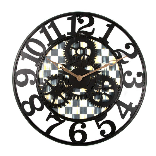 Courtly Check Small Farmhouse Wall Clock MacKenzie - Childs - |VESIMI Design| Luxury Bathrooms and Home Decor