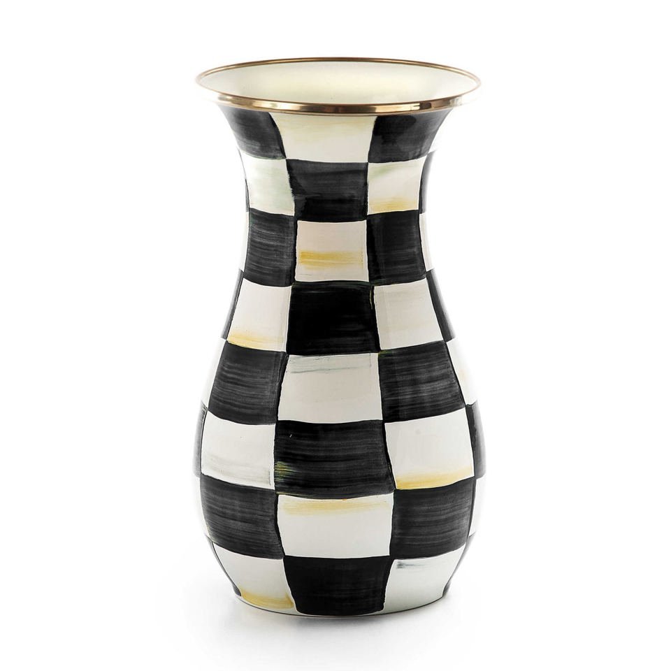 Courtly Check Tall Vase by MacKenzie - Childs - |VESIMI Design| Luxury Bathrooms and Home Decor