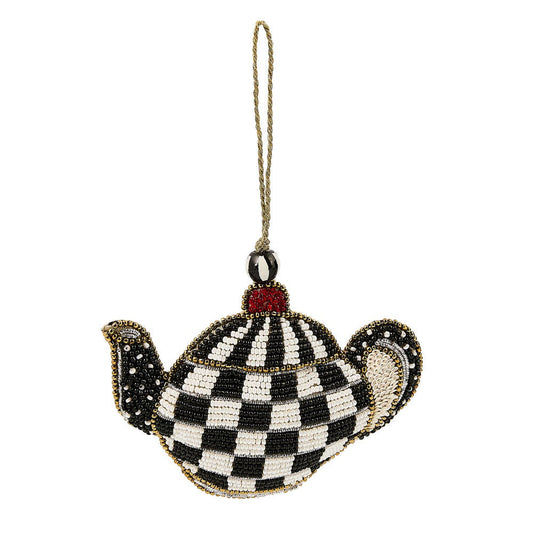 Courtly Check Teapot Beaded Ornament by MacKenzie-Childs