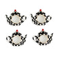Courtly Check Teapot Napkin Rings, Set of 4 Mackenzie-Childs